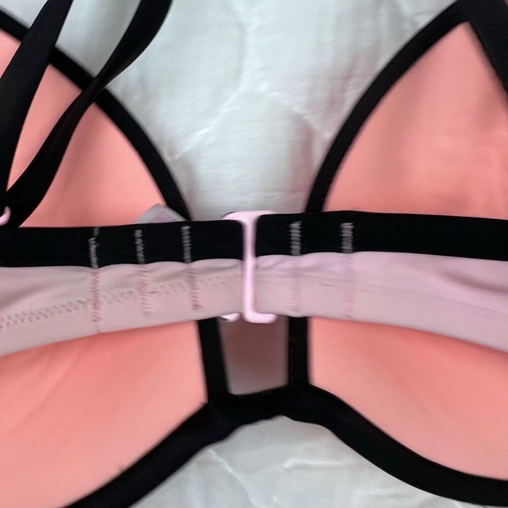 Victoria’s Secret Pink & Black Push-Up Bikini Top – Size 34DD - Picture 5 of 8